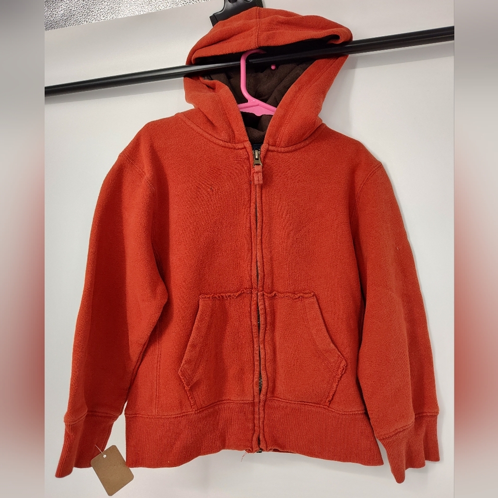 Ruff Hewn Vibrant Orange Kids Full Zipp Up Hoodie Size Medium